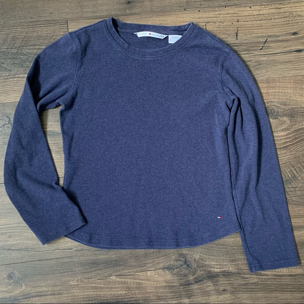 Vintage Tommy Hilfiger Navy Long Sleeve Top Medium